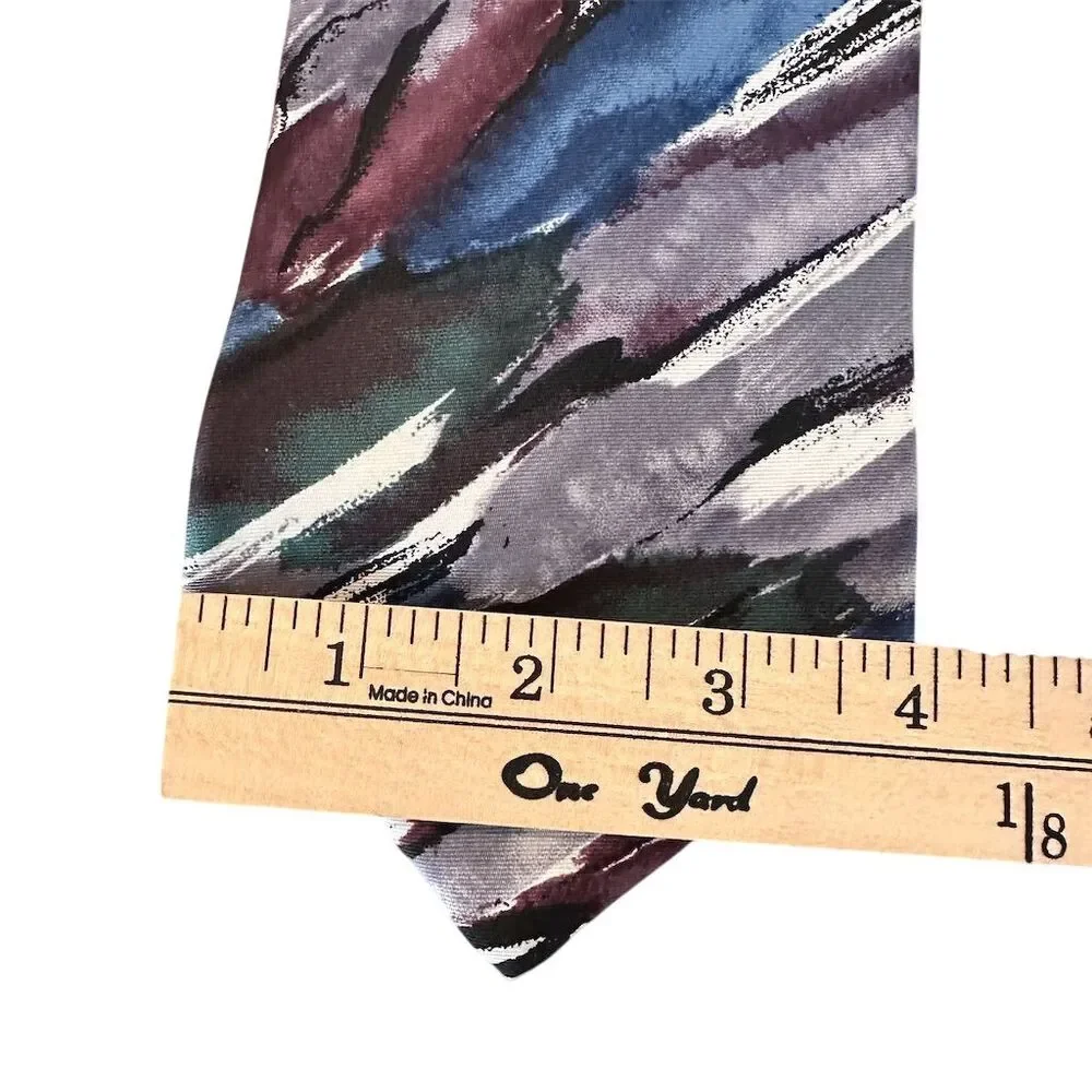 J T Becket Men's Silk Tie Multicolor Geometric Designer Classic Length‎ - Picture 4 of 5